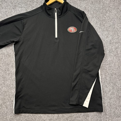 #ad Nike NFL Onfield Apparel Pullover Mens L Black San Francisco 49ers Quarter Zip $32.95