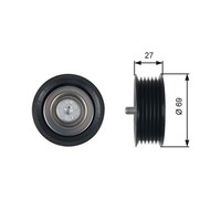 Umlenk FüHrungsrolle Keilrippenriemen Gates T36487 FüR Infiniti
