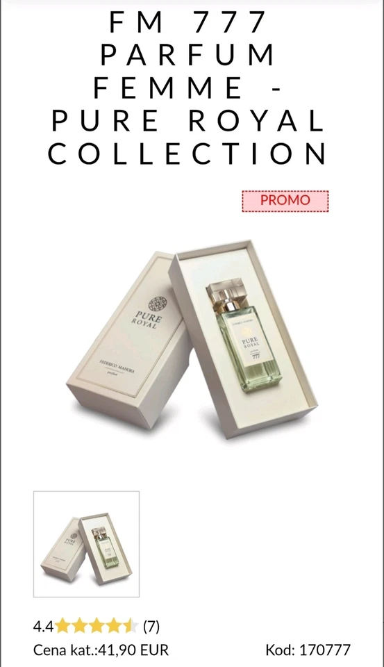 FM 777  PARFUM - PURE ROYAL 50 ml (INSPIRIERT ROCHAS  ALCHIMIE) ANGEBOT-40% - Bild 2 von 2