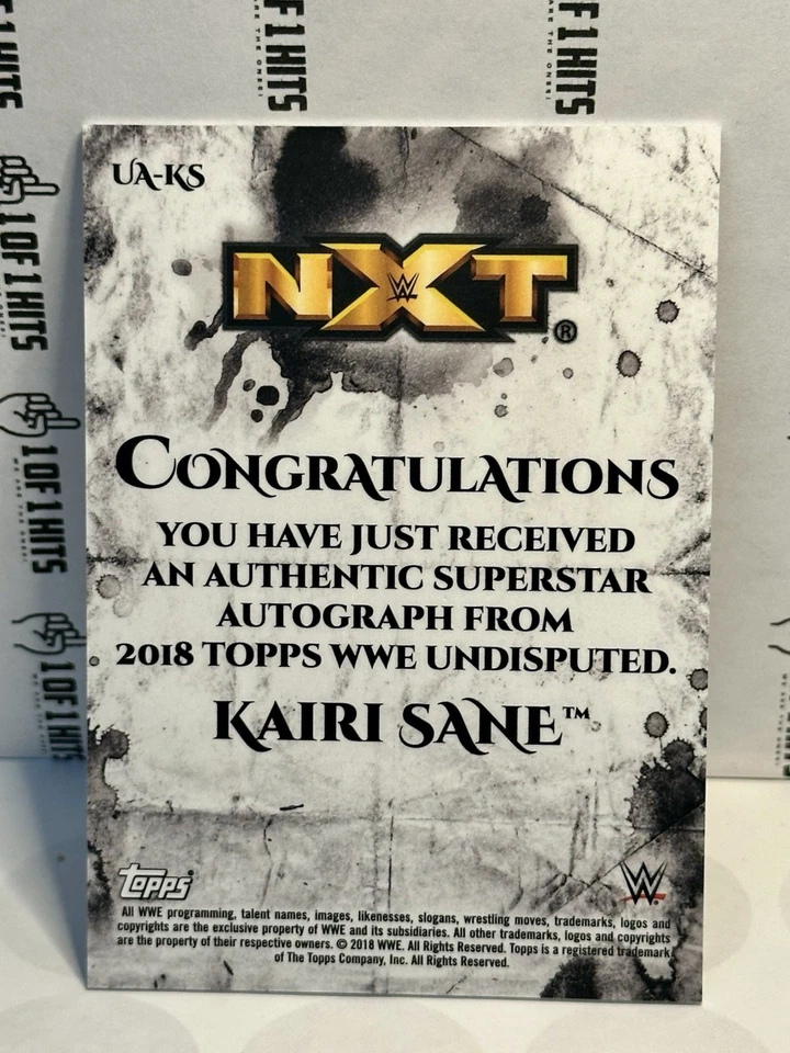 2018 Topps WWE Undisputed Kairi Sane On Card Auto Kabuki Warriors Gold SSP 02/10 - Image 2 of 2