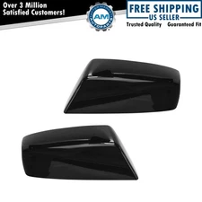 Gloss Black Mirror Cap Driver Passenger Pair for Sierra Silverado Pickup