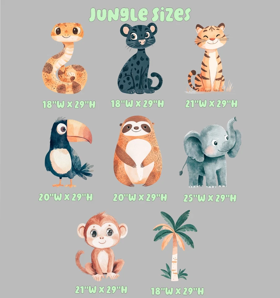 Safari Animals Props, Jungle Animals Cutout, Wild One Birthday Party Decor, - Image 2 of 3