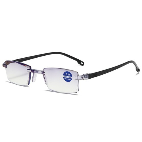 Gafas de lectura unisex 4PK rectangulares sin montura con bloqueo de luz azul para hombre - Imagen 7 de 8