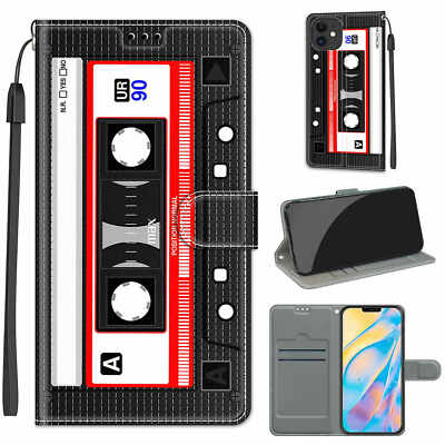 Retro Flip Tape Wallet Handy Hülle für Samsung S7 S8 S9 S10 S20 S21 Note 20 A71