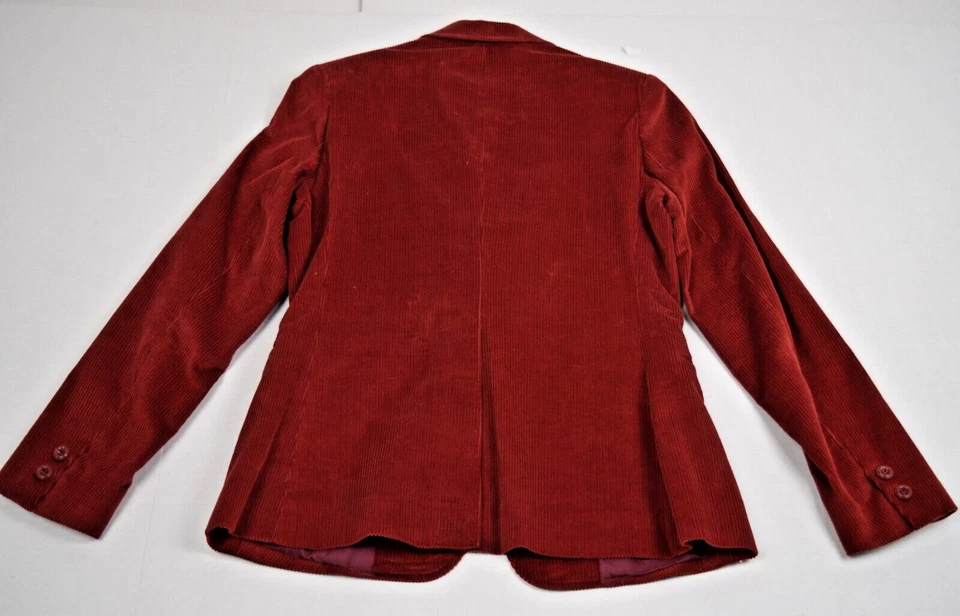 Vintage Jacket Pants Set Ata Size 11 S/M 60s Cranberry Corduroy Fitted High Rise - Image 4 of 4