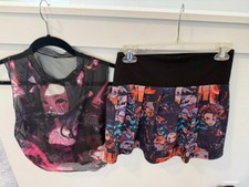 Demon Slayer 3-Piece Outfit Nezuko Tanjiro Skirt Set Girls 10/12 , Anime Co