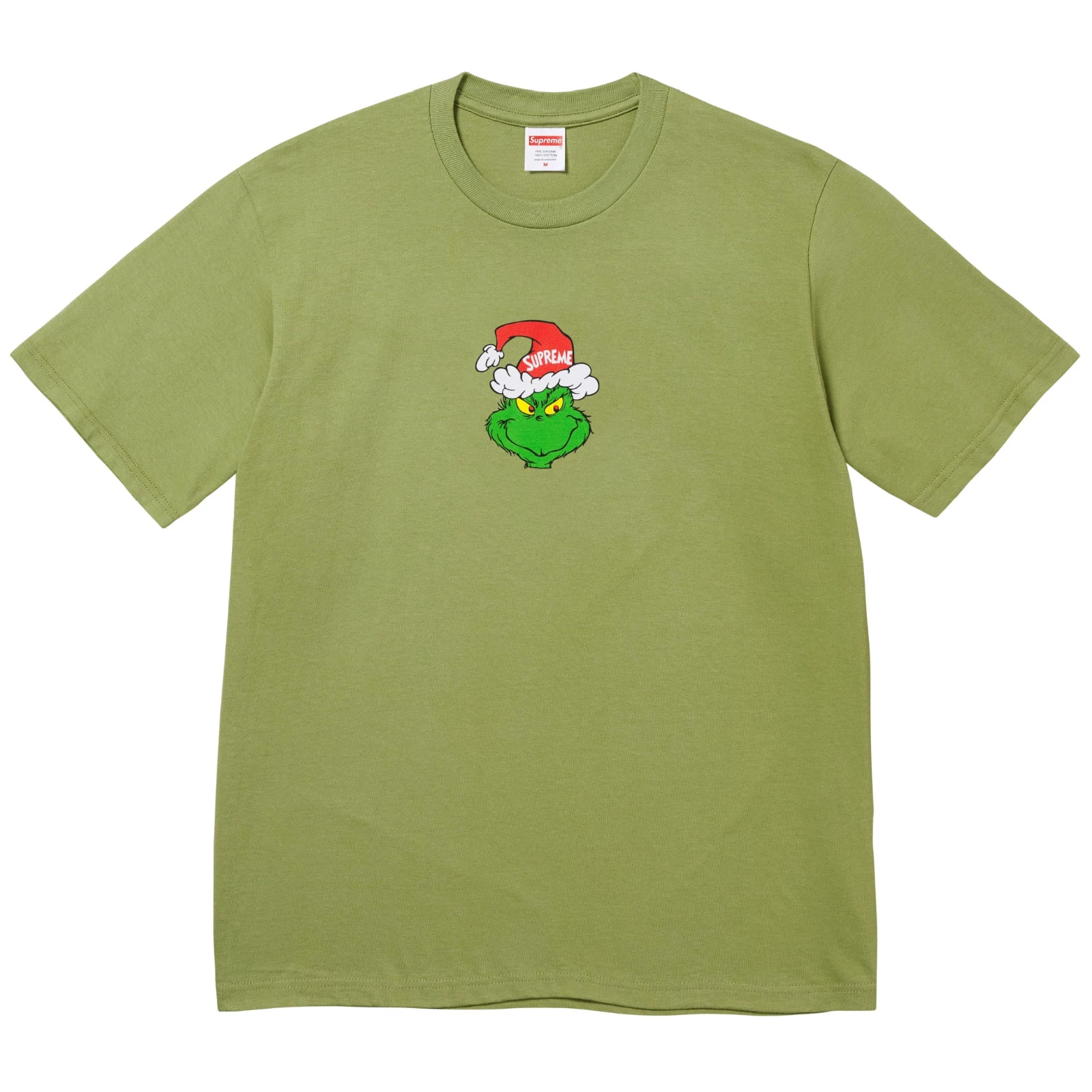 T shirt Supreme Grinch neuf avec étiquette SCELLÉ vert mousse Noël FW24 homme L AUTHENTIQUE