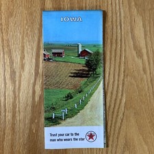 Texaco Map Iowa Des Moines Cedar Rapids Davenport 1965 Gas Oil Advertising