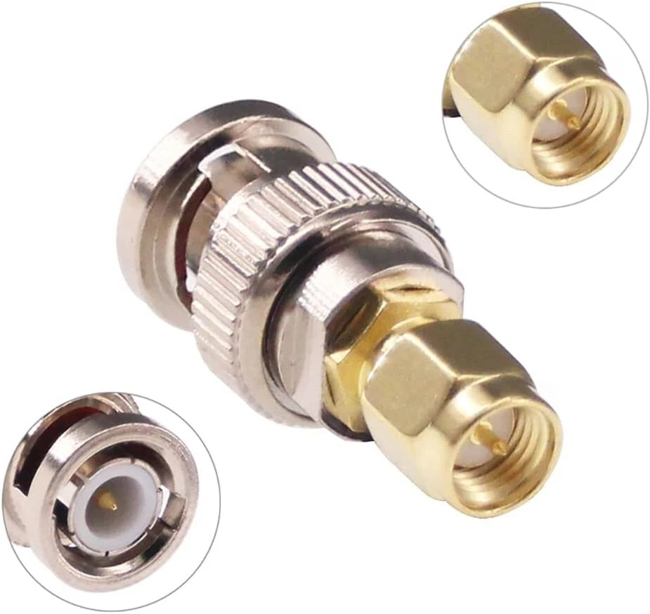4 Piece BNC Male & Female to SMA Male & Female RF Connector Coaxial Adapter Kit - Image 4 of 4
