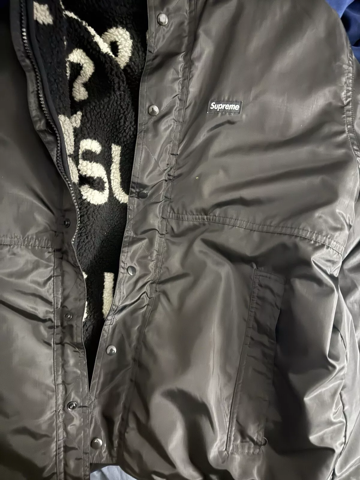 Veste polaire réversible Supreme noire taille:L