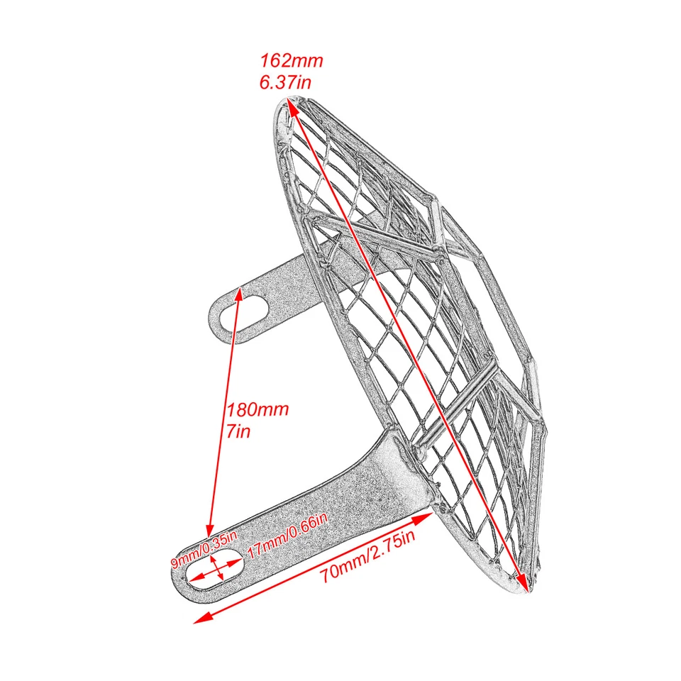 Universal Motorcycle 6.5" Headlight Mask Protector Guard Metal Mesh Grill Cover - Imagem 3 de 4