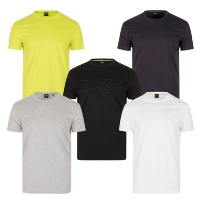 Hugo Boss Herren T Shirt Teebo Schwarz Weiß Blau Grau Gelb Größe S M L XL XXL XXXL