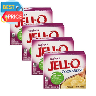 , Cook & Serve, Tapioca Pudding & Pie Filling, 3Oz Box (Pack of 4)