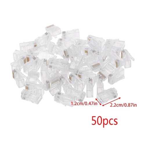 50 Pcs/Pack Stranded 10P10C Network Cable Connector RJ48 Crystal Plug Modular - Afbeelding 8 van 8