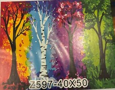 Paint by Number Kits kids/Adults, Paint by Numbers on Canvas 4 trees