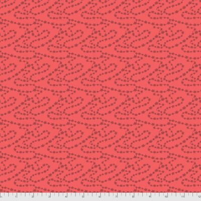 Tonal Red Trimmings Fa La La Christmas Cotton Fabric By the Yard