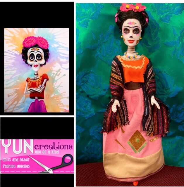OOAK Frida Kahlo Coco Day Of The Dead Doll - Handmade Custom Collector ...