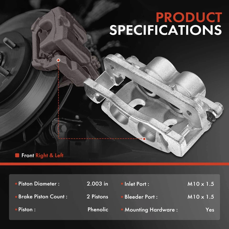 2 件制动卡钳带支架前两侧适用于雪佛兰 Silverado GMC Sierra 1500 — 第 2/4 张图片