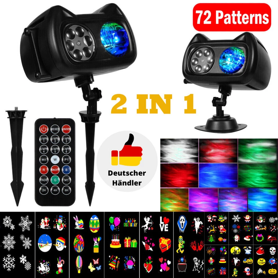 2025 LED Projector Christmas Outdoor Garden Spotlight Party Projection Lamp Laser - Image 3 of 4