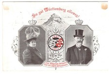 German Reich / Württemberg Erinnerungskarte To Silver Wedding Royal Couple