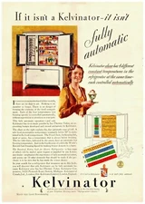 1932 Kelvinator Refrigerator Vintage Print Ad Fully Automatic Ice Cream 