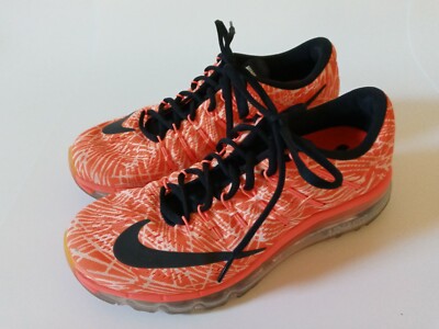 Nike Air Max 2016 Print Trainers 818101-800 Orange/White Women's Size 7.5