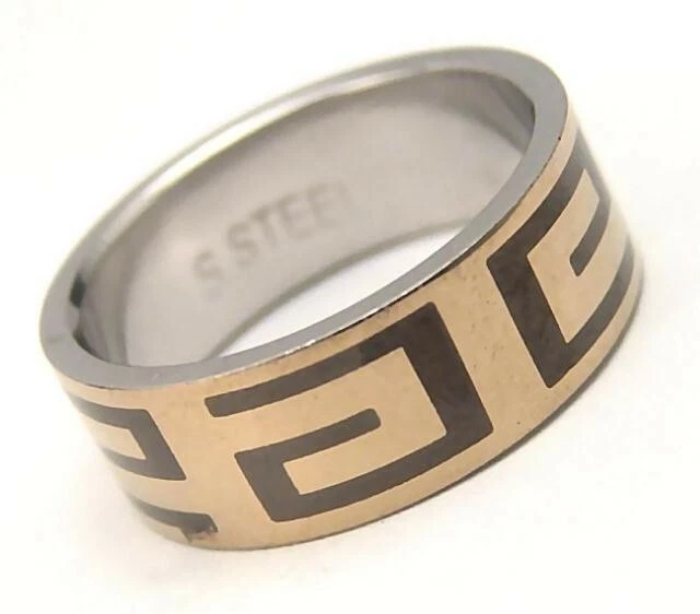 Anillo Hombre Oro PVD Hipoalergénico Acero Quirúrgico 316L Talla 10 Nuevo Foto 2 de 2