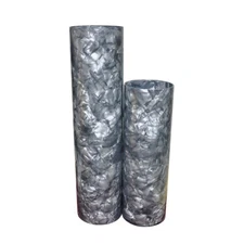 2Pcs Drum Wrap 0.5mm Musical Instrument Deco Sheet Diamond Grey 10x60 & 16x60''