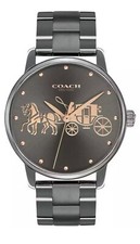 Brand New Coach Grand Women’s Gunmetal Grey 36mm Bracelet Watch 14502924