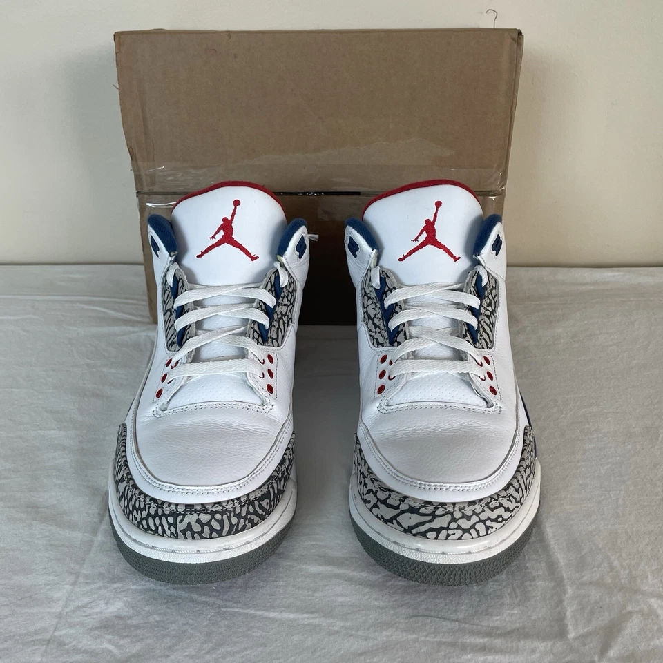 Мужские Air Jordan 3 ретро оригинальные средние настоящие синие размер США 11 854262-106 - Изображение 3 из 4