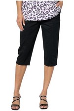 Denim  Co. Women's EasyWear Twill Ribbed Waistband Skimmer Blk