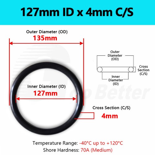 4mm Cross Section NBR 70 O-Rings Nitrile Rubber 4mm-387mm ID Oil Resistant Seals - Picture 96 of 160