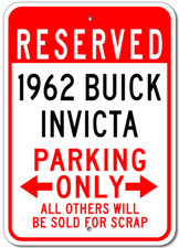 1962 62 Buick Invicta Parking Sign Custom Vintage Garage Aluminum Plaque Decor 1962 62 Buick Invicta Parking Sign Custom Vintage Garage Aluminum Plaque Decor