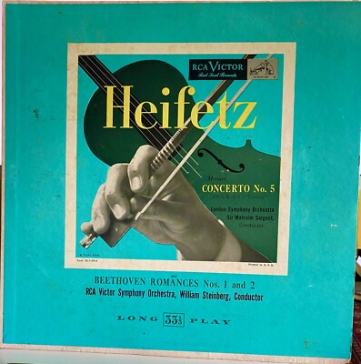 Heifetz: Mozart Concerto No.5, Beethoven Romances RCA LM9014 EX/VG-