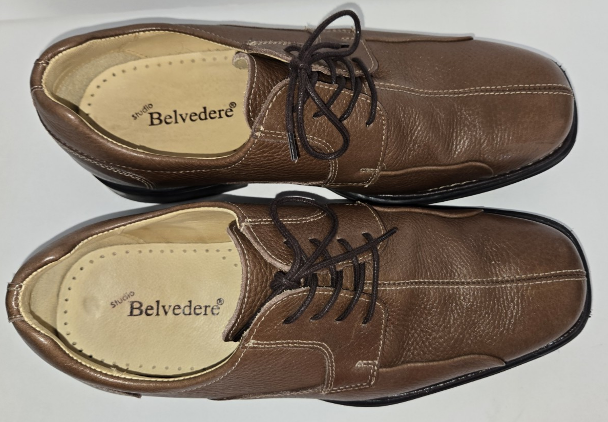 SAOLA Scarpe eleganti Oxford da uomo Belvedere Studio Bay Bridge in pelle marrone taglia 8 5 EEE