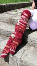 Handmade Knitted Wool Leggings High Socks Boho Cozy