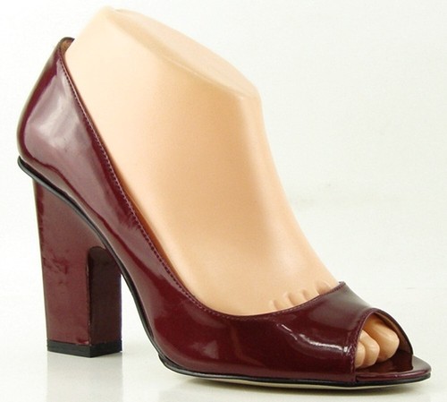 $90 ENZO ANGIOLINI EMERIE Wine Designer Open Toe Pumps 7.5
