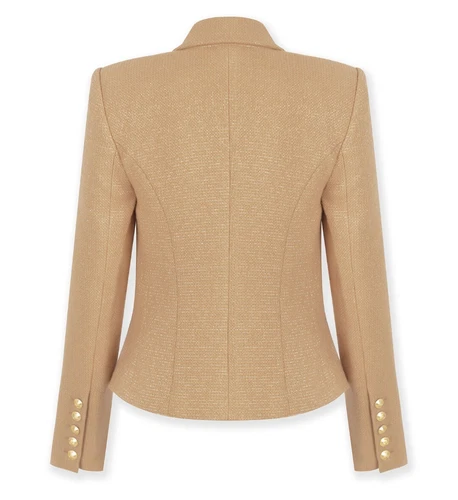 Mujeres AUTÉNTICO L'AGENCE Brooke Frente Abierto Blazer Abrigo Chaqueta Latte/Dorado - Imagen 7 de 14