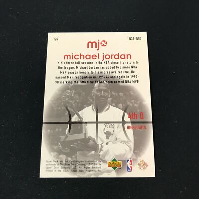 1998 Upper Deck MICHAEL JORDAN #124 MJ Chicago Bulls *DC15A-O | eBay