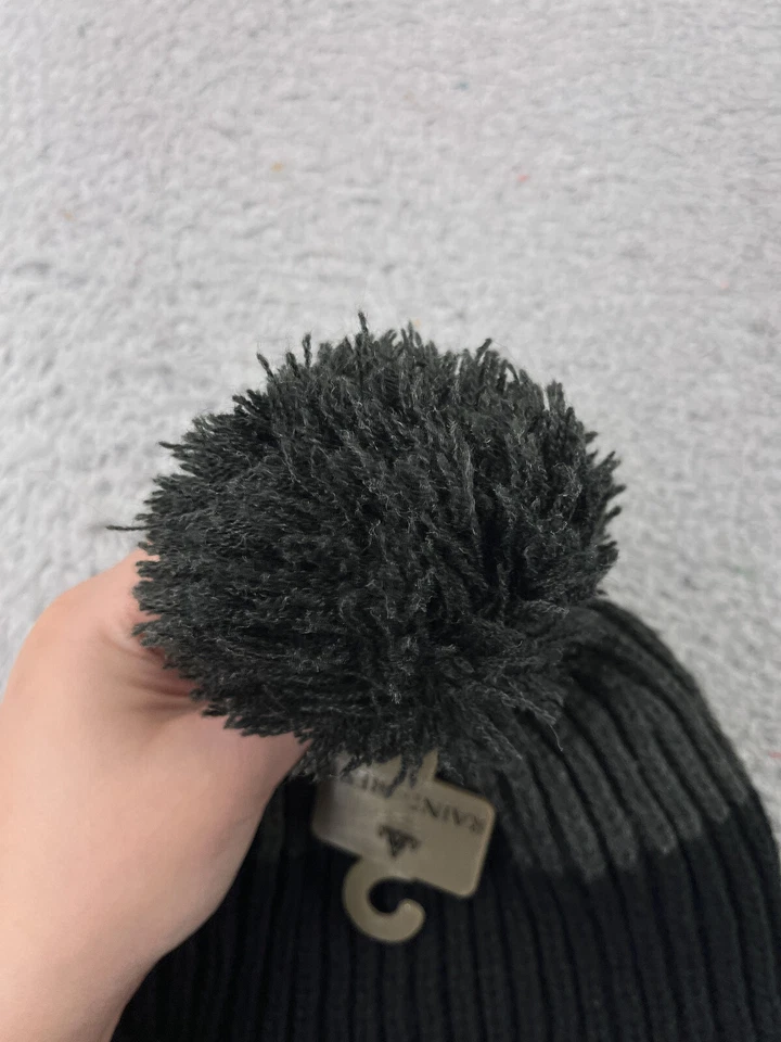 Rainforest Beanie Toque Adulto Talla Única Gris Negro Tejido Acrílico Cálido Esquí Pom Foto 3 de 4