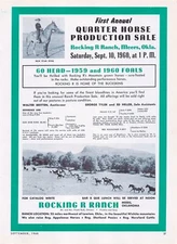 Rocking R Ranch Quarter Horse Sale Mr Mrs Frank Rush Meers OK Vtg Mag Print Ad