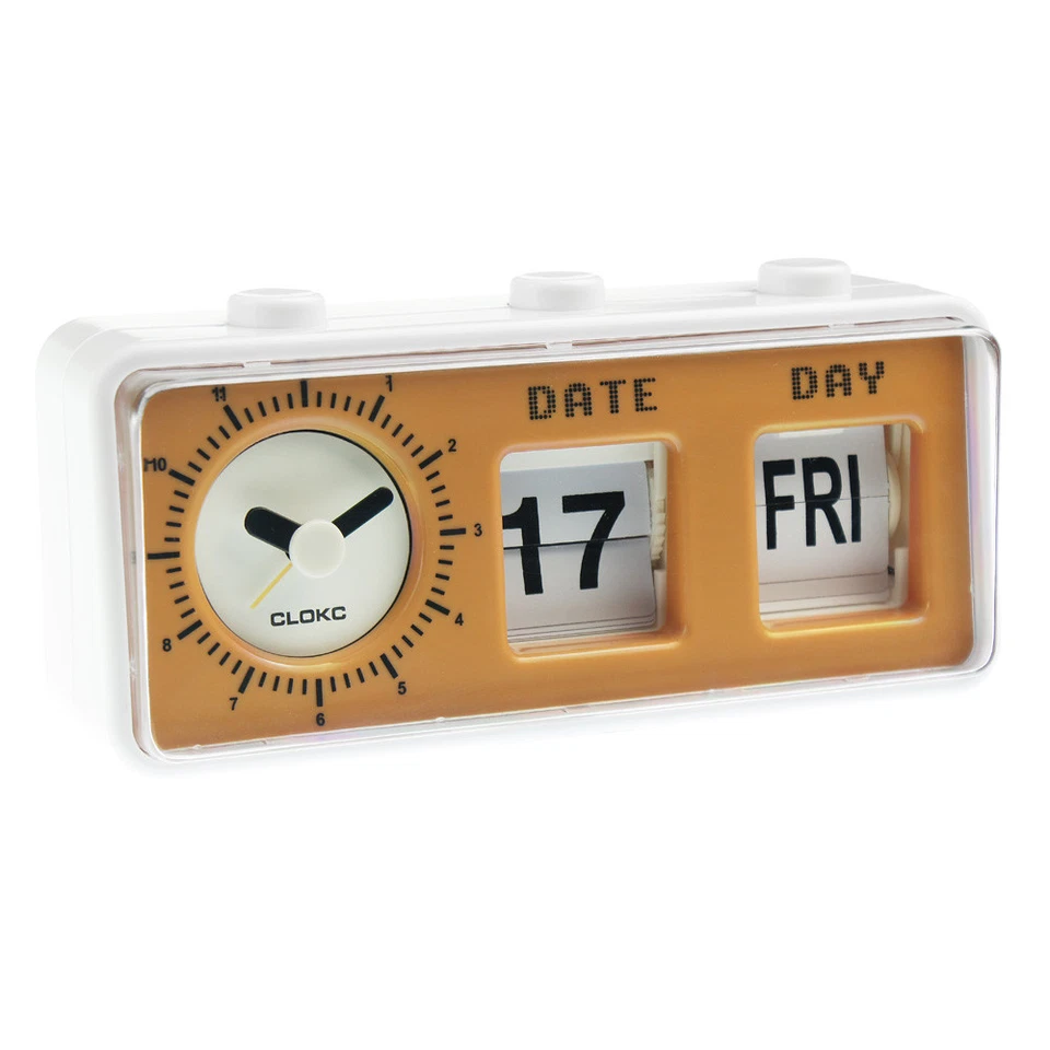 Retro Vintage Style Calendar Flip Alarm Clock - Day & Date Display - FREE DELIVE - Image 3 of 4