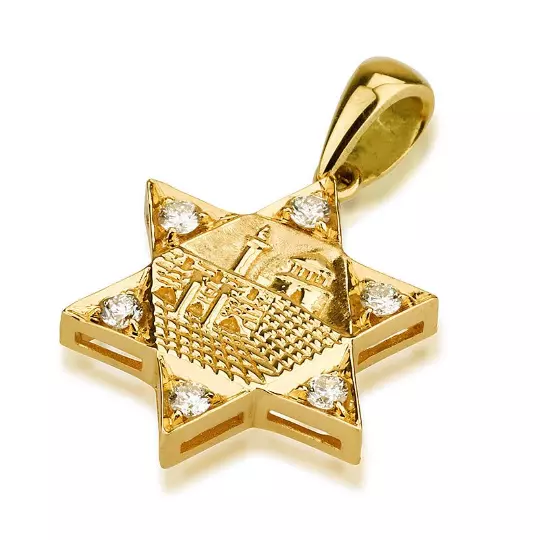 Solid gold star of david best sale pendant