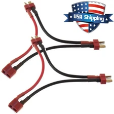 2pc T-Connector(Deans) 2-to-1 Serial/Series Battery Cable LiPO Y Wire Harness