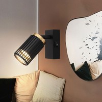 Wandlampe Wandstrahler Wandspot Beweglich Leselampe Wohnzimmerlampe Schwarz Gold