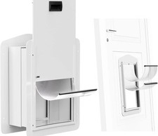 Double-Flap Pet Door for Wall and Door, with Closing Panel and Lock, Dog Door...