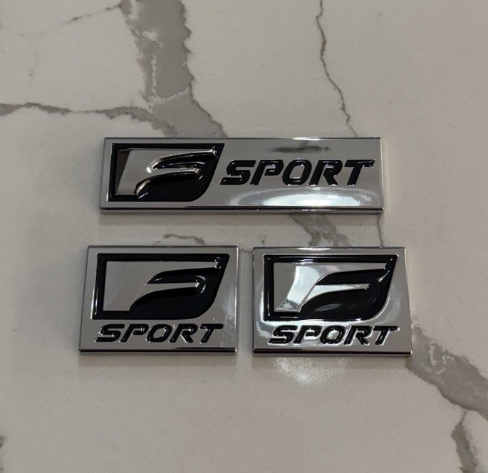 3x Chrome F-Sport Fender Emblem Rear Side Badge For Lexus IS-F F RC GS IS250 350