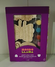 Mondo Llama Paint Your Own Wood Spring Friends Kit Paint  Brushes Included