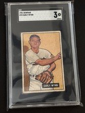 1951 Early Wynn Bowman Card # 78 SGC Grade 3