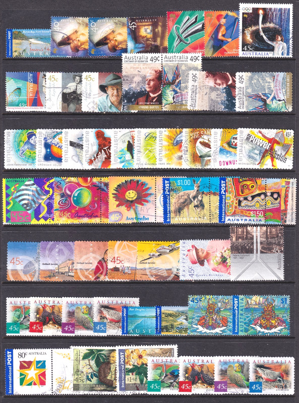Australia collection of over 50 good used 2000-2001 stamps